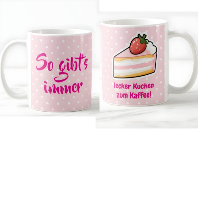 Coffee and Cake Coffee Mug, Funny  Mug (lustiger Kaffee & Kuchen Kaffeebecher)