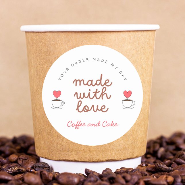 Coffee and Cake Coffee Shop Made with love sticker (Creator Uploaded)