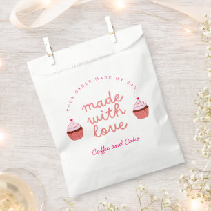 Coffee and Cake Made with love Cupcake  Favour Bags