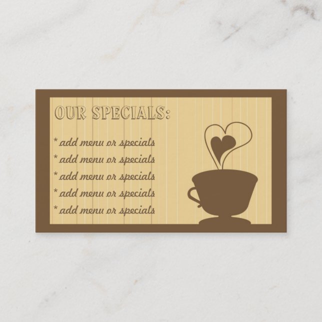 Coffee and Cakes Cafe Business Card (Front)