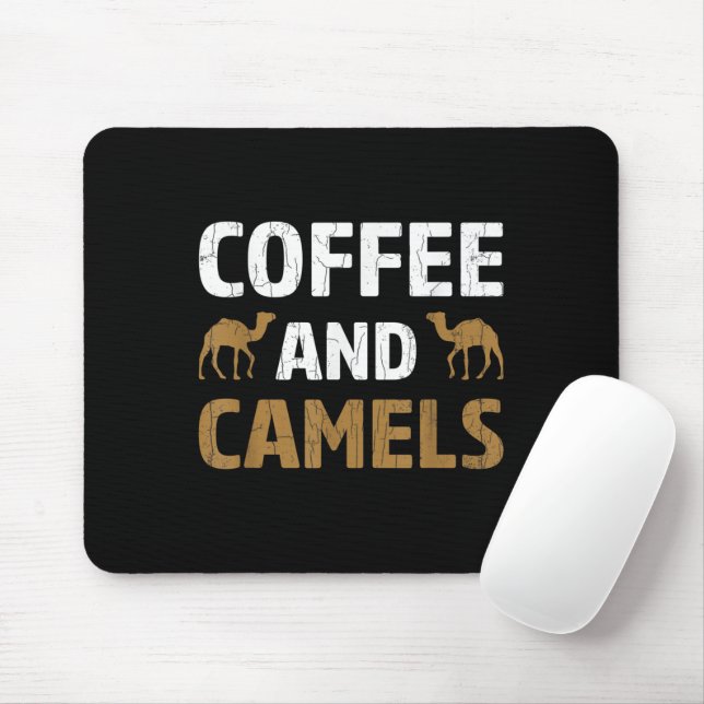 Coffee And Camels Funny Camel Animal Lover Graphic Mouse Mat (With Mouse)