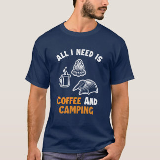 Coffee and Camping Backpacking Campgrounds retro T-Shirt