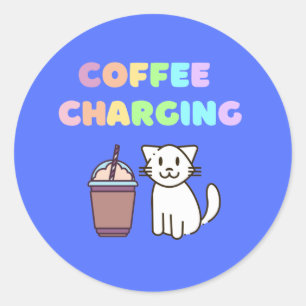 Coffee and Cat for Coffee Lover Classic Round Sticker