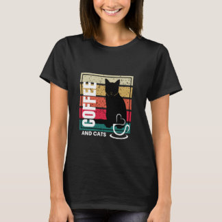 Coffee and cat, loves coffee and cats T-Shirt