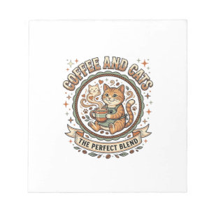 Coffee And Cats Cat Coffee Vintage Vector Art Shir Notepad