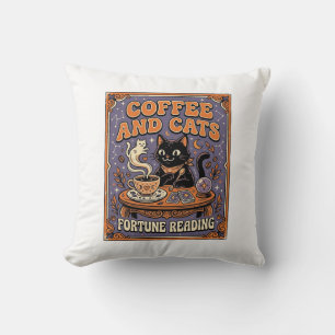 Coffee And Cats Cat Tea Leaves Coffee Fortune Read Cushion