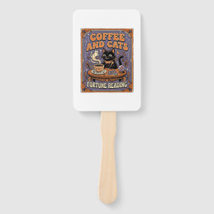 Coffee And Cats Cat Tea Leaves Coffee Fortune Read Hand Fan