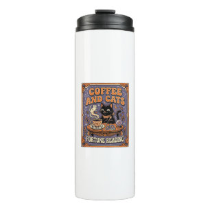 Coffee And Cats Cat Tea Leaves Coffee Fortune Read Thermal Tumbler