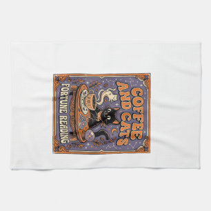 Coffee And Cats Cat Tea Leaves Coffee Fortune Read Towel