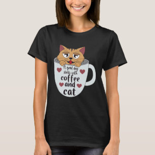 coffee and cats Mocha espresso cappuccino breakfa T-Shirt