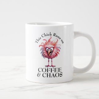 Coffee and Chaos Funny Saying Large Coffee Mug