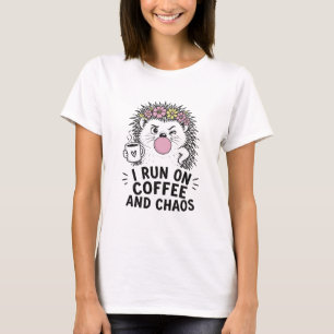 Coffee and Chaos Hedgehog T-Shirt