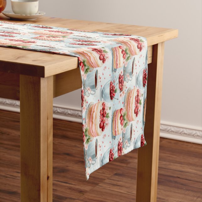 Coffee and Cherry Cake Table Runner (In Situ)