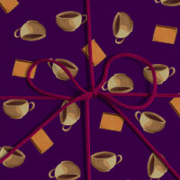 Coffee and Chocolate Biscuits Pattern Purple Food