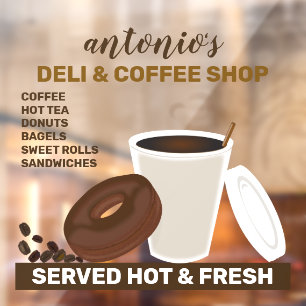 Coffee and Chocolate Doughnut Window Cling