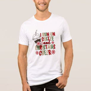 Coffee and Christmas Cheer Retro Groovy Christmas  Tri-Blend Shirt
