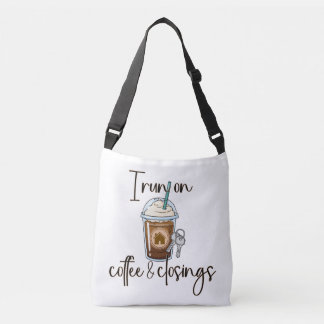 Coffee and Closings Realtor, Personalised  Crossbody Bag