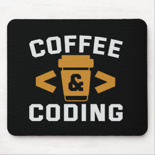 Coffee and Coding Funny Programmer Life Lover Mouse Mat