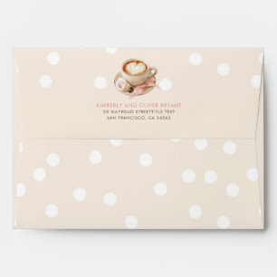 Coffee and Confetti Beige Baby Shower  Envelope