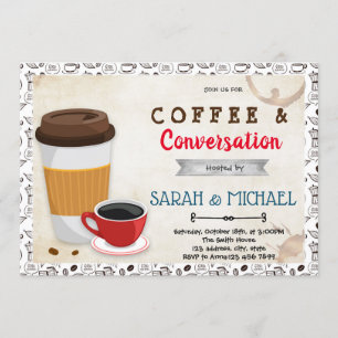 Coffee and conversation party invitation