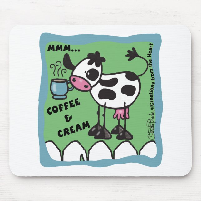 Coffee and Cream Cow Mouse Mat (Front)