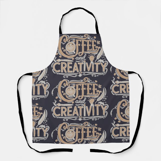 Coffee and Creativity Typography Apron (Front)