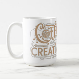 Coffee and Creativity Typography Mug