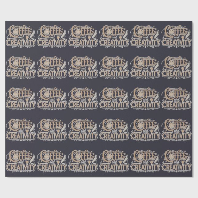 Coffee and Creativity Typography Wrapping Paper (Flat)