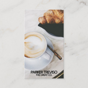 Coffee and Croissant Cafe Business Card