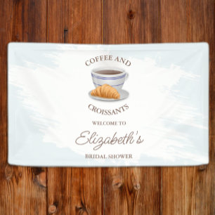 Coffee and Croissants Bridal Shower Banner