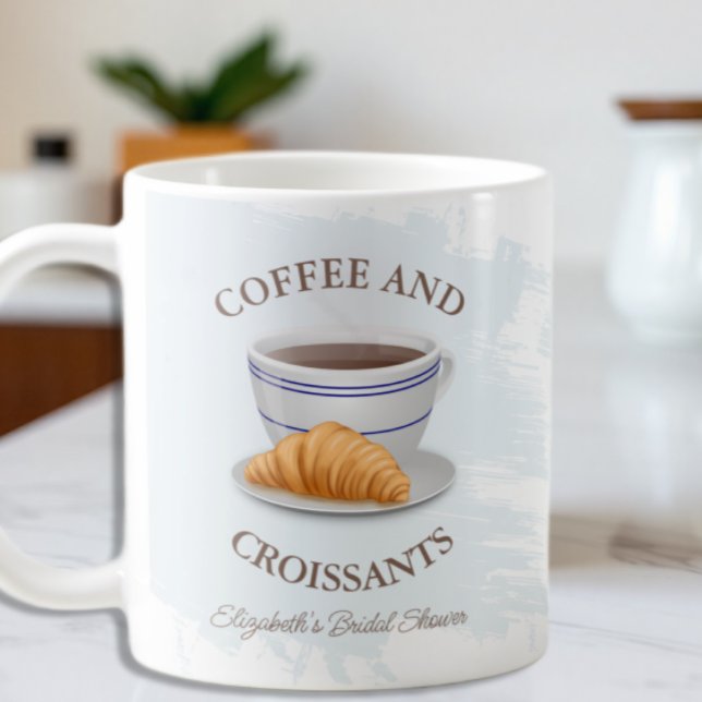 Coffee and Croissants Bridal Shower Coffee Mug (Creator Uploaded)