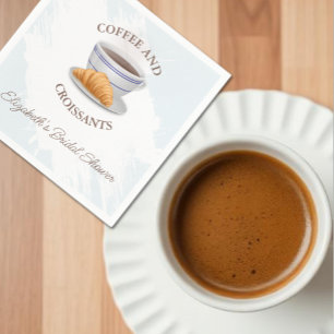 Coffee and Croissants Bridal Shower Napkin