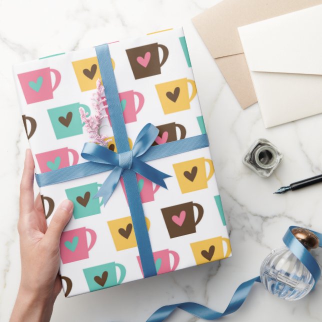 Coffee and Donut Pattern  Wrapping Paper (Gifting)
