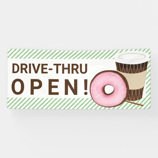 Coffee and Doughnut Drive Thru Banner (Horizontal)