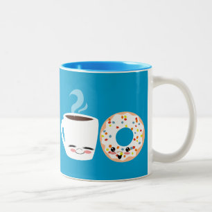 Coffee and Doughnut Pals Two-Tone Coffee Mug