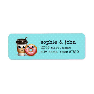 Coffee and Doughnut Return Address Labels