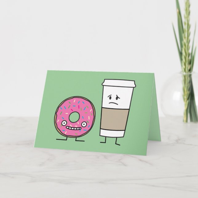Coffee and Doughnut Thank You Card (Front)