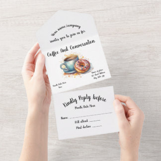 Coffee And Doughnuts  All In One Invitation