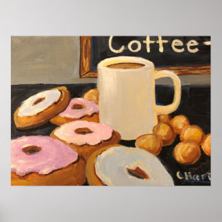 Coffee and Doughnuts by Celestine Poster