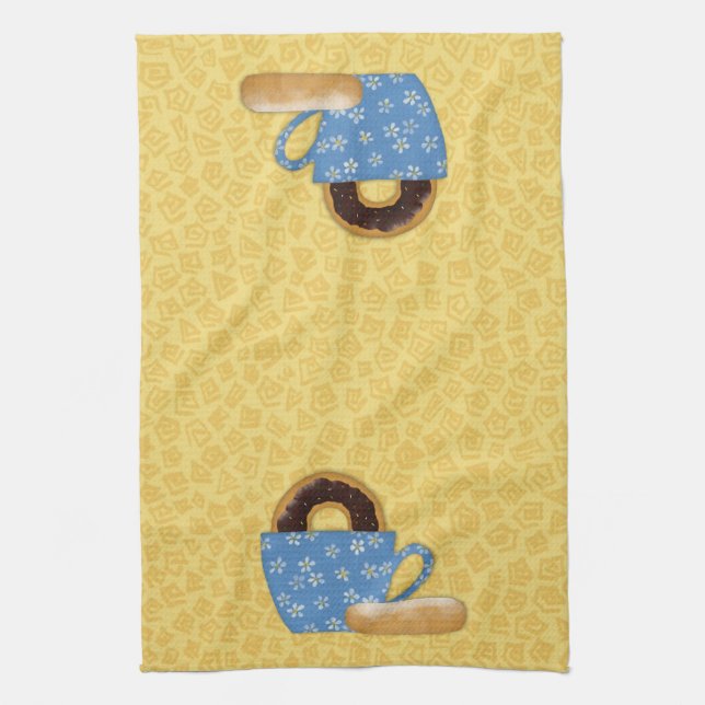 Coffee And Doughnuts Kitchen Towel (Vertical)