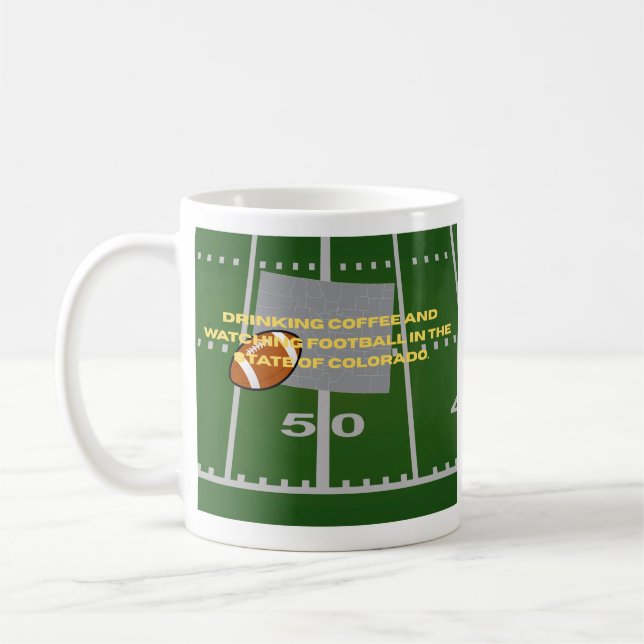Coffee and Football in Colorado  Coffee Mug (Left)