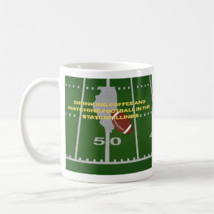 Coffee and Football in Illinois Coffee Mug