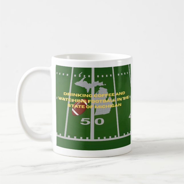 Coffee and Football in Michigan  Coffee Mug (Left)
