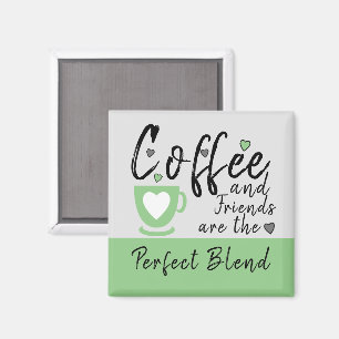 Coffee and Friends love hearts green Magnet