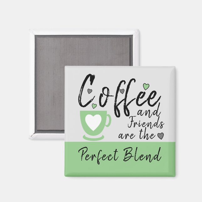 Coffee and Friends love hearts green Magnet (Front/Back)