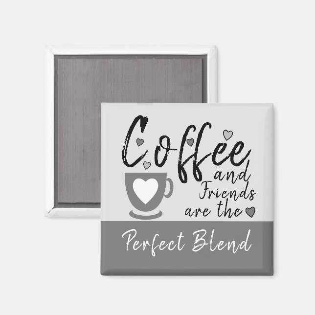 Coffee and Friends love hearts grey Magnet (Front/Back)