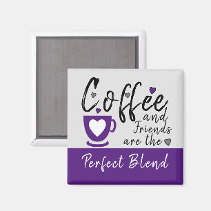 Coffee and Friends love hearts purple Magnet