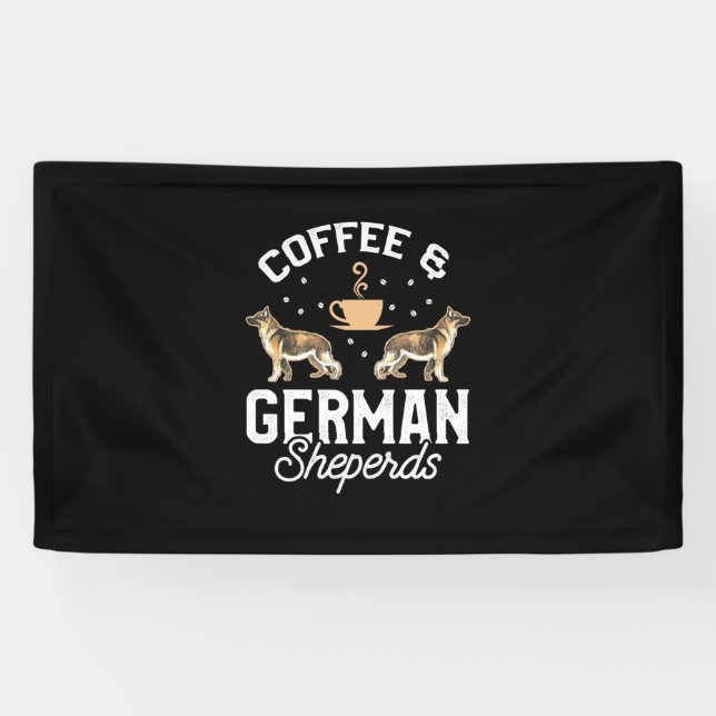 Coffee And German Shepherd Banner (Horizontal)