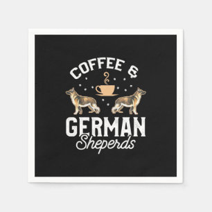 Coffee And German Shepherd Napkin