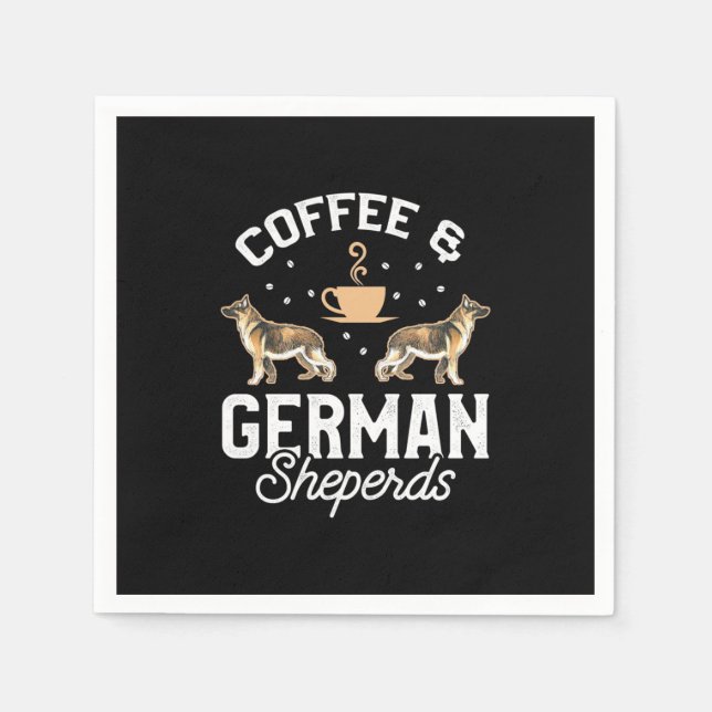 Coffee And German Shepherd Napkin (Front)